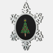 Kaas Piece-kerstboom Tin Sneeuwvlok Ornament (Rechts)