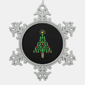 Kaas Piece-kerstboom Tin Sneeuwvlok Ornament (Voorkant)