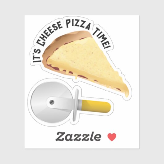 Kaas Pizza en Pizza Cutter Sticker (Vel)