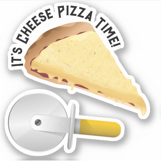 Kaas Pizza en Pizza Cutter Sticker (Voorkant)