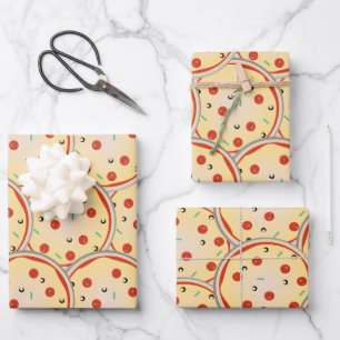 Kaas Pizza Pepperoni Vleespastei Patroon Inpakpapier Vel