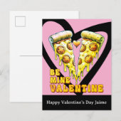 Kaas Pizza Wees Mijn Valentijnsdag Postkaart (Voorkant / Achterkant)