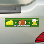 Kaas plus Football en bier Bumpersticker (Op auto)