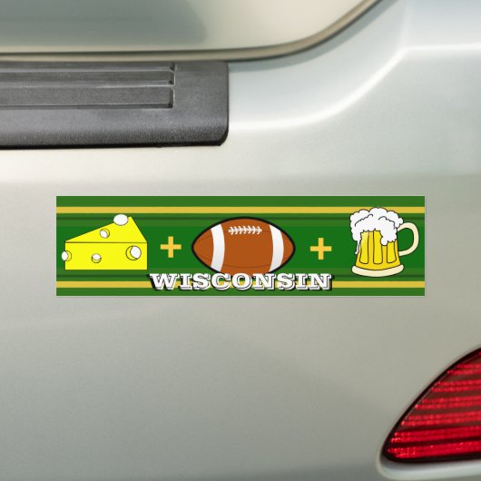 Kaas plus Football en bier Bumpersticker (Op auto)