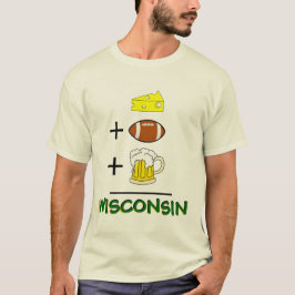 Kaas plus Football en bier Gelijk Wisconsin T-shirt