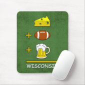 Kaas plus Football plus bier is Wisconsin Funny Muismat (Met muis)