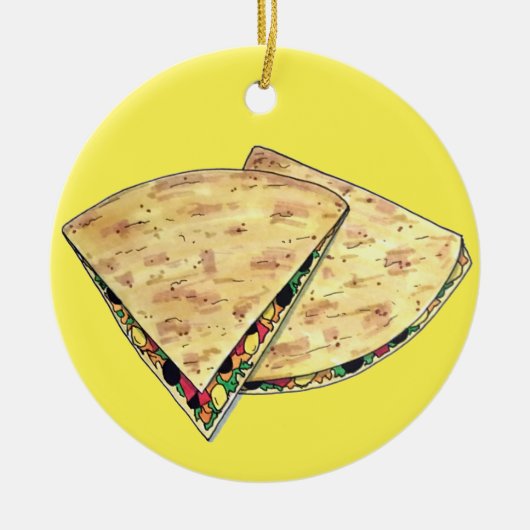 Kaas Quesadillas Mexican Food Appetizer Queso Keramisch Ornament (Voorkant)