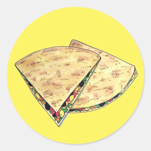 Kaas Quesadillas Mexican Food Appetizer Queso Ronde Sticker (Voorkant)