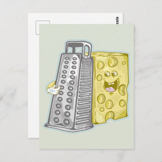 Kaas raspen met een rasp Grappig eten Briefkaart (Voorkant / Achterkant)