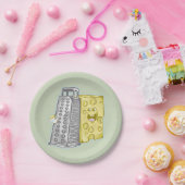 Kaas raspen met een rasp Grappig eten Papieren Bordje (Feest)