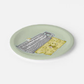 Kaas raspen met een rasp Grappig eten Papieren Bordje (Gekanteld)