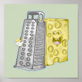 Kaas raspen met een rasp Grappig eten Poster (Voorkant)