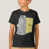 Kaas raspen met een rasp Grappig eten T-shirt (Voorkant)