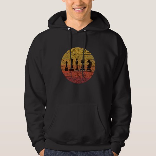Kaas-schaakartikelen Retro Hoodie (Voorkant)