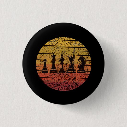 Kaas-schaakartikelen Retro Ronde Button 3,2 Cm (Voorkant)