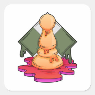 Kaas stuk Pawn Vierkante Sticker