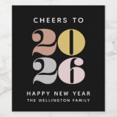 Kaas tot 2022 - Zwarte Wijnlabel van nieuwjaar Wijn Etiket (Enkel label)