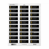 Kaas tot 2023 Gold Typography nieuwjaarsadres Etiket (Full Sheet)