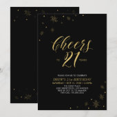 Kaas tot 21 | 21e verjaardag van Gold & Black Kaart (Voorkant / Achterkant)