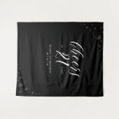 Kaas tot 21 jaar | 21ste verjaardag zwart-wit wandkleed (Voorkant (horizontaal))