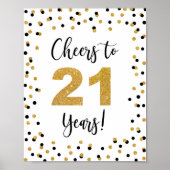 Kaas tot 21 jaar Jubileum of Birthday Sign Poster (Voorkant)