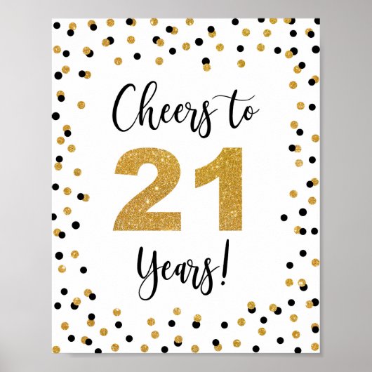 Kaas tot 21 jaar Jubileum of Birthday Sign Poster (Voorkant)
