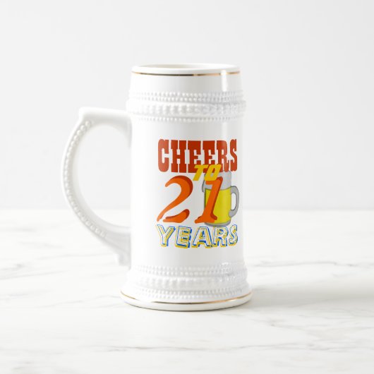 Kaas tot 21 jaar na geboorte beer Stein Bierpul (Links)