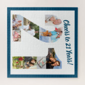 Kaas tot 21 jaar Nummer 21 Photo Collage Square Legpuzzel (Horizontaal)