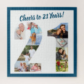 Kaas tot 21 jaar Nummer 21 Photo Collage Square Legpuzzel (Verticaal)