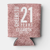 Kaas tot 21 jaar Roos Gold Glitter Blikjeskoeler (Voorkant)