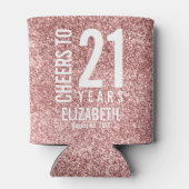 Kaas tot 21 jaar Roos Gold Glitter Blikjeskoeler (Achterkant)