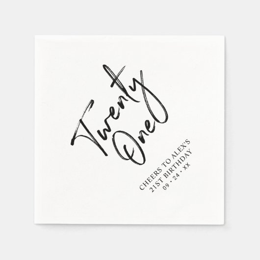Kaas tot 21 | Moderne volwassen 21e verjaardag Servet (Voorkant)