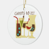 Kaas tot 21 verjaardag keramisch ornament (Links)