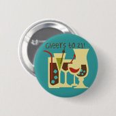 Kaas tot 21 verjaardag ronde button 5,7 cm (Voorkant /achterkant)