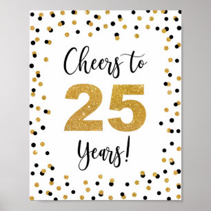 Kaas tot 25 jaar Jubileum of Birthday Sign Poster