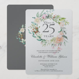 Kaas tot 25 jaar Silver Jubileum Metallic Kaart