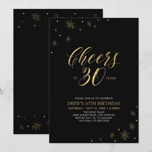 Kaas tot 30 | 30e verjaardag van Gold en Black Kaart (Voorkant / Achterkant)