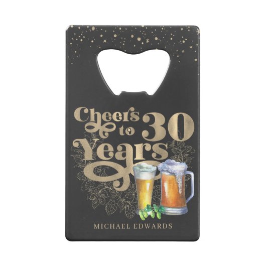 Kaas tot 30 jaar | Gepersonaliseerde  fles Creditkaart Flessenopener (Achterkant)