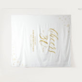 Kaas tot 30 jaar| Gouden en Witte verjaardag Wandkleed (Voorkant (horizontaal))