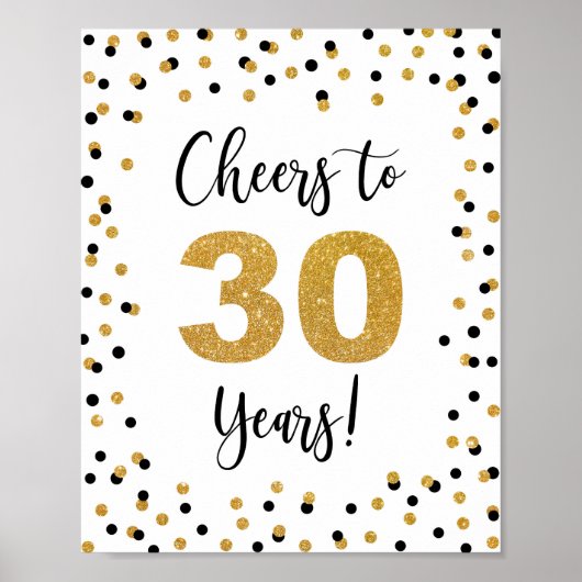 Kaas tot 30 jaar Jubileum of Birthday Sign Poster (Voorkant)