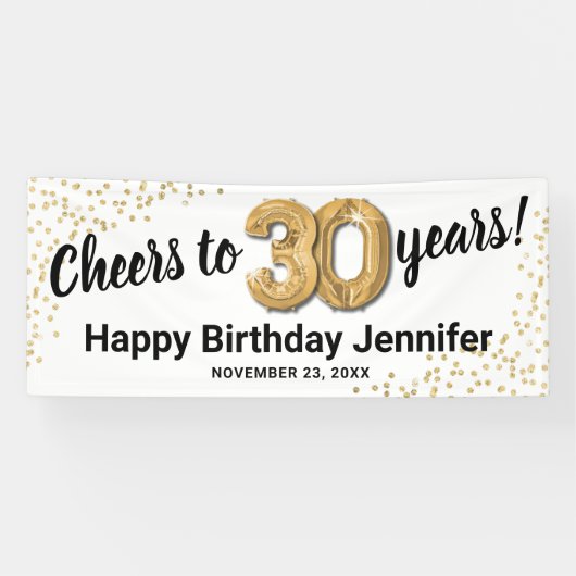 Kaas tot 30 jaar verjaardag spandoek (Horizontaal)