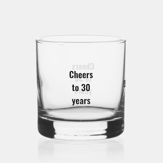 Kaas tot 30 jaar verjaardag whisky glas (Voorkant)