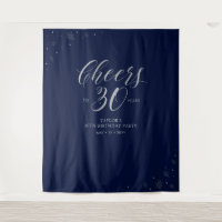 Kaas tot 30 jaar| Zilver- en Navy Birthday Party