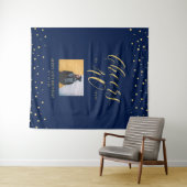 Kaas tot 40 jaar | Gouden en blauwe verjaardag Wandkleed (In Situ (horizontaal))