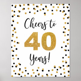 Kaas tot 40 jaar Jubileum of Birthday Sign Poster