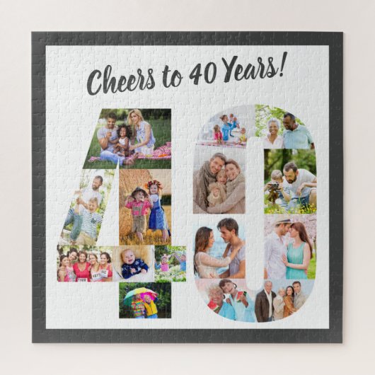 Kaas tot 40 jaar Nummer 40 Photo Collage Square Legpuzzel (Verticaal)