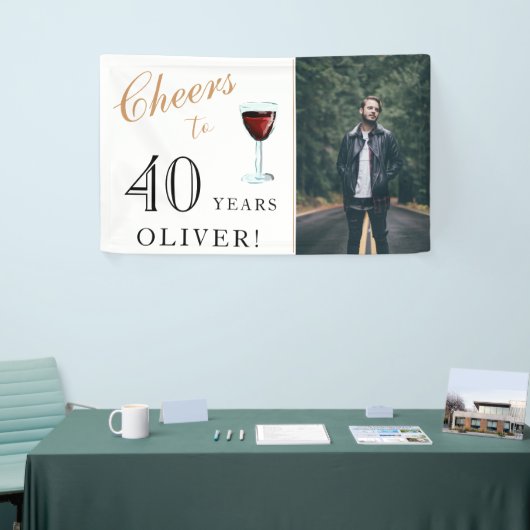 Kaas tot 40 jaar Wijn 40e verjaardag Foto Spandoek (Beurs)