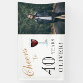 Kaas tot 40 jaar Wijn 40e verjaardag Foto Spandoek (Verticaal)