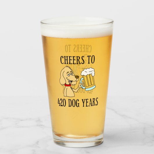 Kaas tot 420 mg dog jaar 60e verjaardag glas (Voorkant gevuld)