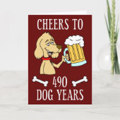 Kaas tot 490 Dog Years 50th Birthday Card Kaart (Voorkant)
